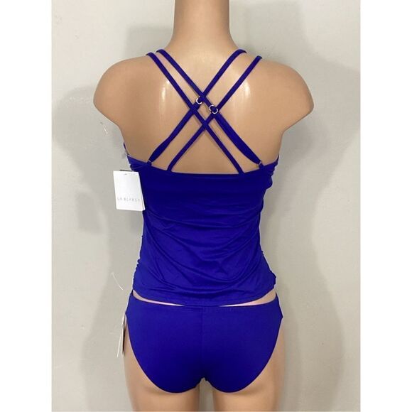 New. La Blanca Blue ruched V-neck underwire tankini set. Mixed sizes. 8-top/6-bo - Picture 3 of 10